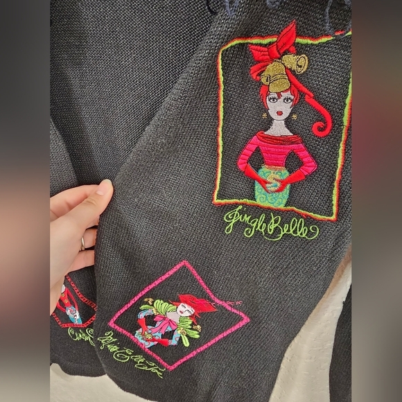 Sharon Young Embroidered Christmas/Holiday Pun Cardigan - Picture 6 of 6